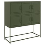 vidaXL Buffet vert olive 100 5x39x107 cm acier