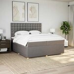 vidaXL Sommier à lattes de lit avec matelas Taupe 200x200 cm Tissu