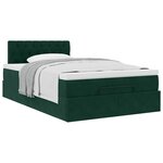 vidaXL Lit ottoman avec matelas vert foncé 120x190 cm velours