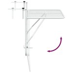 vidaXL Table de balcon Blanc 60x40 cm Acier