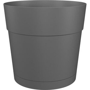 Pot à fleurs et plantes rond plastique - Réservoir d'eau - Ø 30 cm - Anthracite