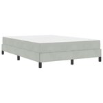 vidaXL Lit boxspring avec matelas Gris clair 160 x 200 cm Velours