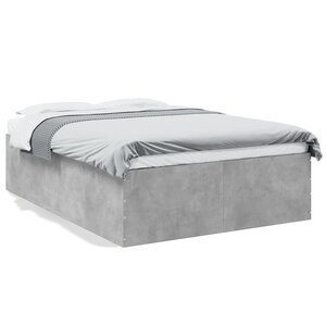 vidaXL Cadre de lit sans matelas gris béton 135x190 cm