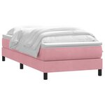 vidaXL Sommier à lattes de lit avec matelas rose 80x220 cm velours