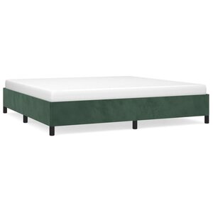 vidaXL Cadre de lit sans matelas vert foncé 200x200 cm velours