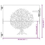 vidaXL Portail de jardin 85x75 cm acier corten conception d'arbre