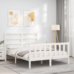 vidaXL Cadre de lit sans matelas blanc 140x200 cm bois de pin massif