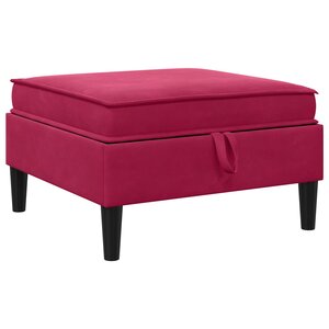vidaXL Pouf avec Rangement Bordeaux Velours