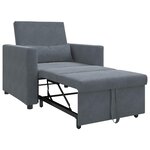 vidaXL Canapé Lit Simple Gris foncé 90 x 165 x 87 cm Velours