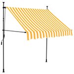 vidaXL Auvent manuel rétractable avec LED 150 cm Blanc et orange