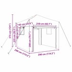 vidaXL Serre avec toit Vert 290 x 290 x 315 cm Acier