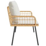 vidaXL Banc de jardin avec coussin Marron 114 x 64 x 78cm Métal