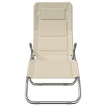 vidaXL Chaises longues pliables lot de 2 crème textilène et acier