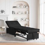 vidaXL Canapé-lit escamotable 67cm Noir Microfibre