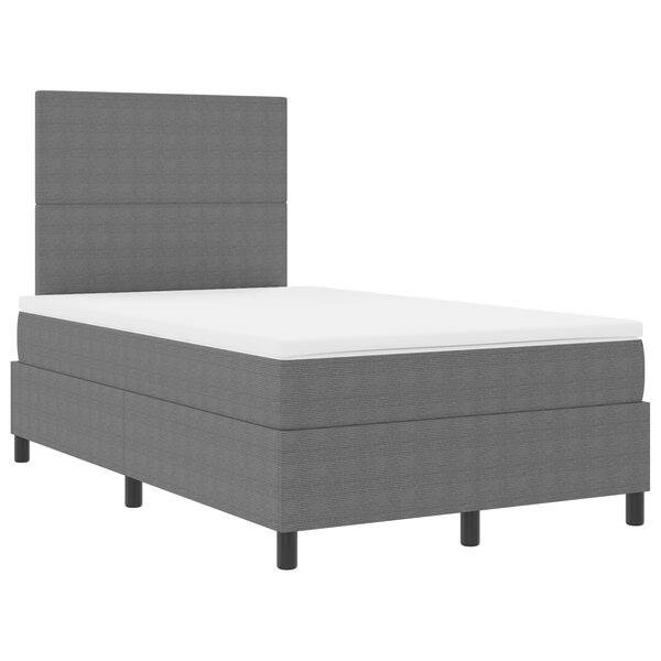 vidaXL Lit avec sommier à ressort avec matelas Gris clair Petit double Tissu en velours côtelé