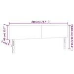 vidaXL Tête de lit à LED Noir 200x5x78/88 cm Velours