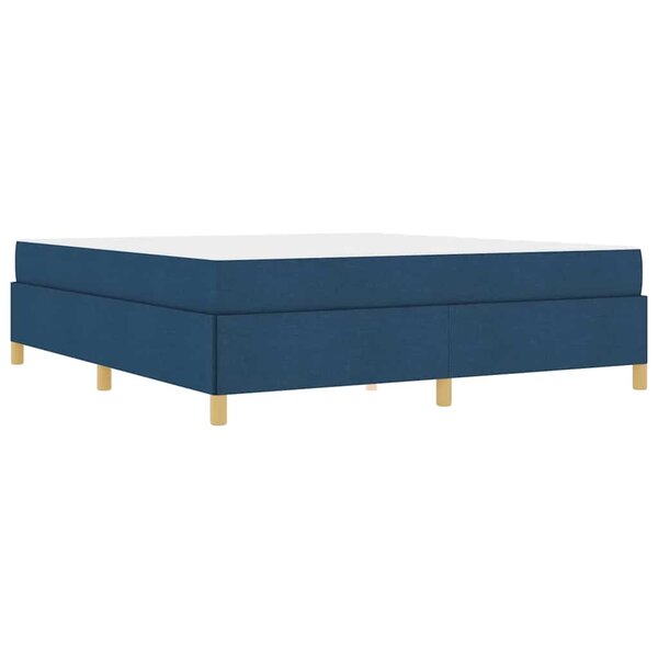 vidaXL Lit à ressorts avec matelas Bleu et Blanc 180 x 200 cm tissu