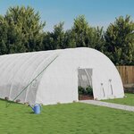 vidaXL Serre avec cadre en acier blanc 96 m² 16x6x2 85 m