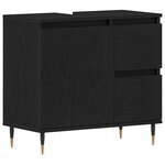 vidaXL Set de meubles de salle de bain avec tiroir 3 Pièces Chêne noir