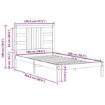 vidaXL Cadre de lit sans matelas noir 100x200 cm bois massif
