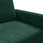 vidaXL Canapé à 3 places Vert foncé 180 cm Velours