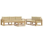 vidaXL Ensemble de canapés d'extérieur 6 pc Blanc et Beige