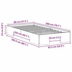 vidaXL Cadre de lit Blanc 80 x 200 cm