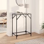 vidaXL Table console avec dessus en verre transparent 60x35x81cm acier