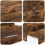 vidaXL Cadre de lit avec rangement avec tiroir Chêne fumé 140 x 190 cm