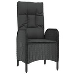vidaXL Ensemble à manger jardin et coussins 7 Pièces Noir et gris Rotin