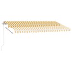 vidaXL Auvent manuel rétractable avec LED 450x300 cm Jaune et blanc