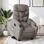 vidaXL Fauteuil inclinable électrique taupe tissu