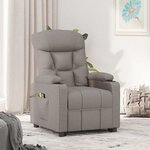 vidaXL Fauteuil de massage Taupe Tissu