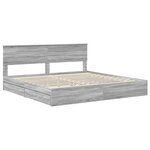 vidaXL Lit de Rangement Gris Sonoma 200 x 200 cm Bois d'ingénierie