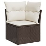 vidaXL Ensemble de Canapé de Jardin 9 Pièces avec Coussins Gris Poly Rattan