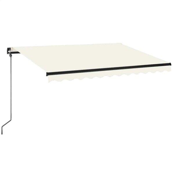 vidaXL Auvent manuel rétractable avec LED 350x250 cm Crème