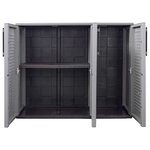 vidaXL Armoire de rangement de jardin Gris et noir 102x37x84 cm PP