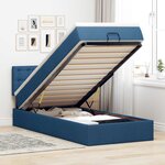 vidaXL Cadre de lit ottoman avec matelas bleu 90x190 cm tissu