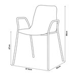 Chaise de salle à manger 80 x 58 x 52 cm blanc 03_0009204