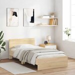 vidaXL Cadre de lit sans matelas avec tête de lit 100x200 cm