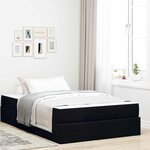 vidaXL Cadre de lit avec matelas avec matelas 2 Pièces Noir tissu