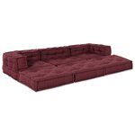 vidaXL Unité de canapé modulaire 3 Pièces Marron Tissu