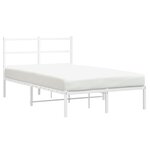 vidaXL Cadre de lit métal sans matelas et tête de lit blanc 120x190 cm
