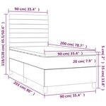 vidaXL Sommier à lattes de lit et matelas et LED Bleu 90x200 cm Tissu