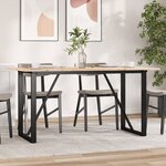 vidaXL Table à manger cadre en O 160x80x75 cm bois de pin massif fonte