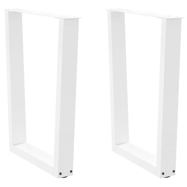 vidaXL Pieds de table à manger en forme de V  2 pièces  blanc  70 x (72-73 3) cm  acier