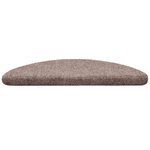 vidaXL Tapis d'escalier auto-adhésifs 10 pièces 56 x 17 x 3 cm Marron clair Demi-rond