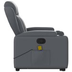 vidaXL Fauteuil inclinable de massage Gris Similicuir