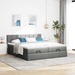 VidaXL Cadre de lit ottoman avec matelas gris foncé 180x200cm tissu