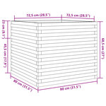 vidaXL Jardinière blanc 80x80x68 5 cm bois de pin massif